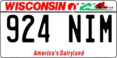 WI license plate 924NIM