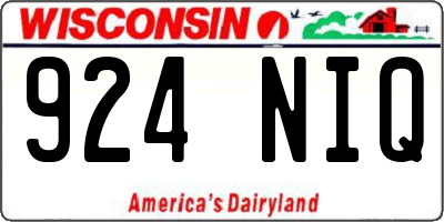 WI license plate 924NIQ