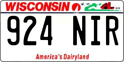 WI license plate 924NIR