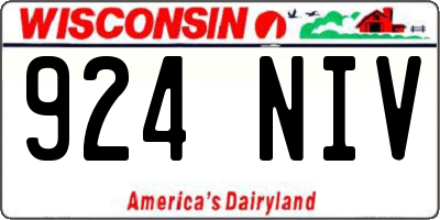 WI license plate 924NIV