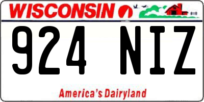 WI license plate 924NIZ