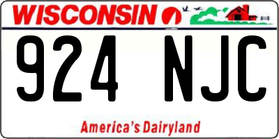 WI license plate 924NJC