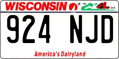WI license plate 924NJD