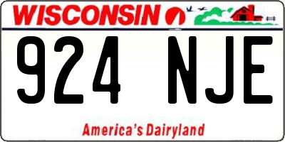 WI license plate 924NJE
