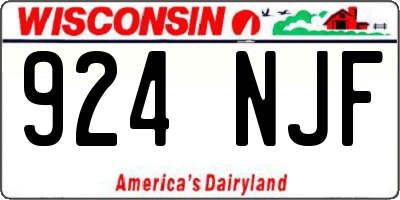 WI license plate 924NJF