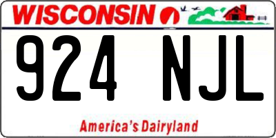 WI license plate 924NJL
