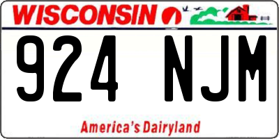 WI license plate 924NJM