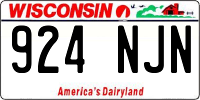 WI license plate 924NJN