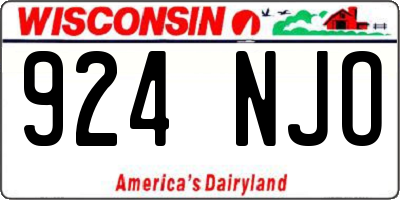 WI license plate 924NJO