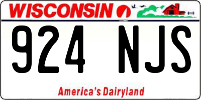 WI license plate 924NJS