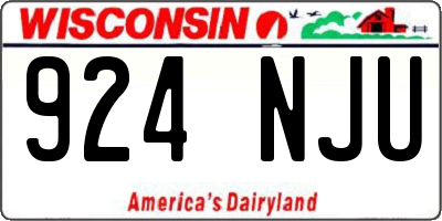 WI license plate 924NJU