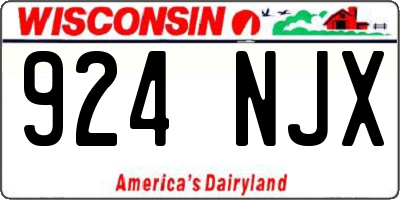 WI license plate 924NJX
