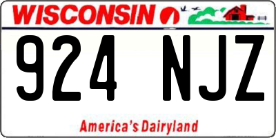 WI license plate 924NJZ
