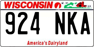WI license plate 924NKA