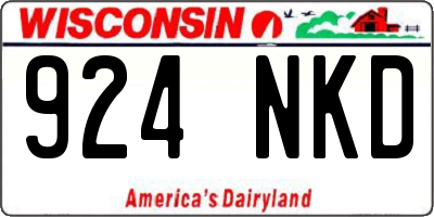 WI license plate 924NKD