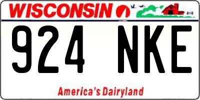WI license plate 924NKE