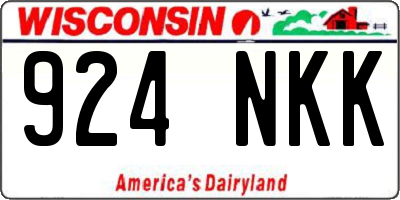 WI license plate 924NKK