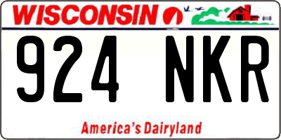 WI license plate 924NKR