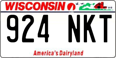 WI license plate 924NKT