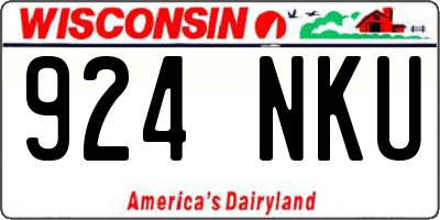 WI license plate 924NKU