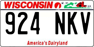 WI license plate 924NKV