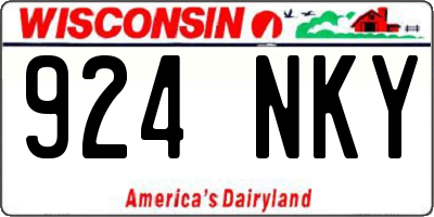 WI license plate 924NKY