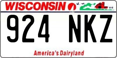WI license plate 924NKZ