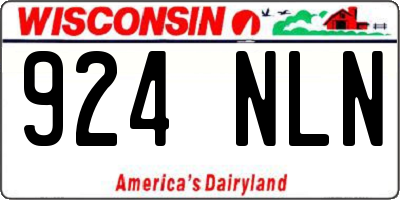 WI license plate 924NLN