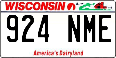 WI license plate 924NME