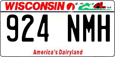 WI license plate 924NMH
