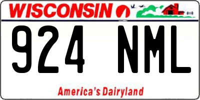 WI license plate 924NML