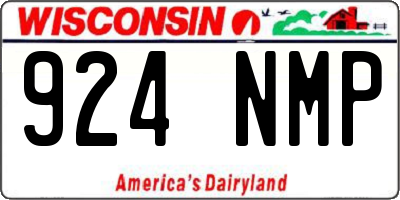WI license plate 924NMP