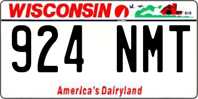 WI license plate 924NMT