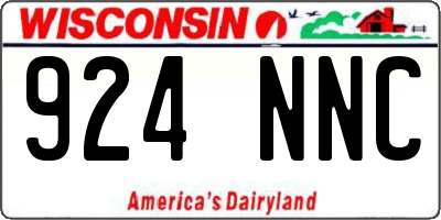 WI license plate 924NNC