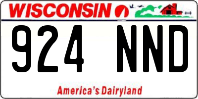 WI license plate 924NND
