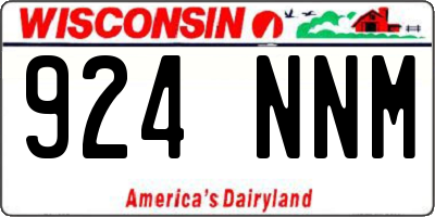 WI license plate 924NNM