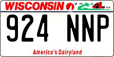 WI license plate 924NNP