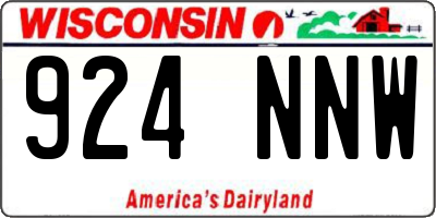WI license plate 924NNW