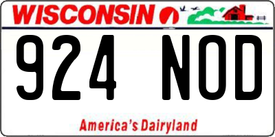 WI license plate 924NOD