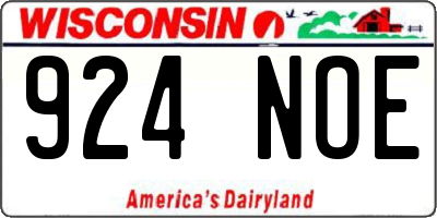WI license plate 924NOE