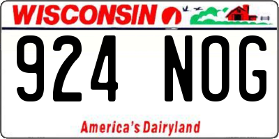 WI license plate 924NOG