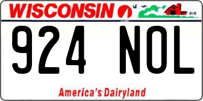 WI license plate 924NOL