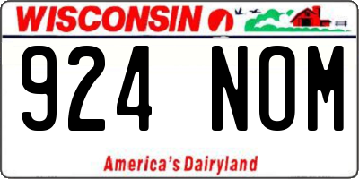 WI license plate 924NOM