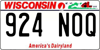 WI license plate 924NOQ