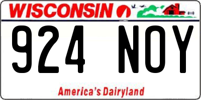 WI license plate 924NOY