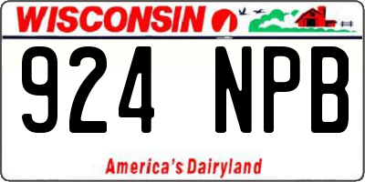 WI license plate 924NPB