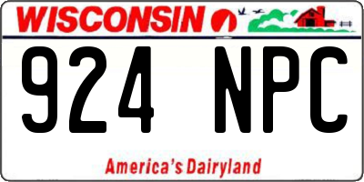 WI license plate 924NPC