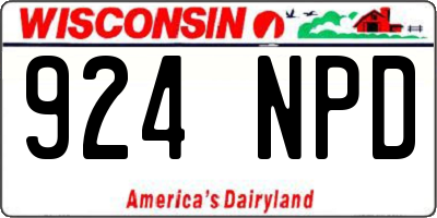 WI license plate 924NPD