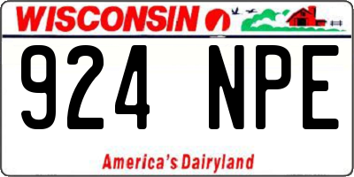 WI license plate 924NPE
