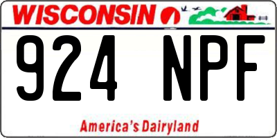 WI license plate 924NPF